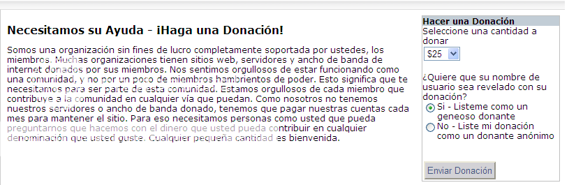 XDonations Pantallazo