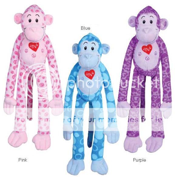 Zanies Groovy Gorilla Dog Toy Squeaker Plush Squeaky Toys peace eBay