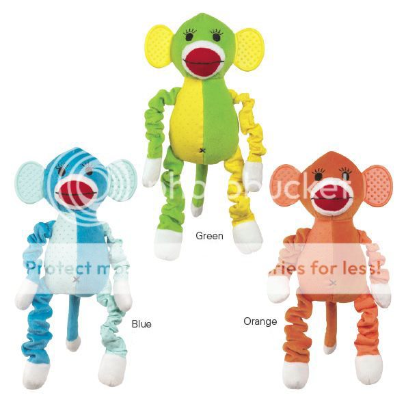 Zanies Plush Dog Toy Funky Monkey Squeaky Dog Toy